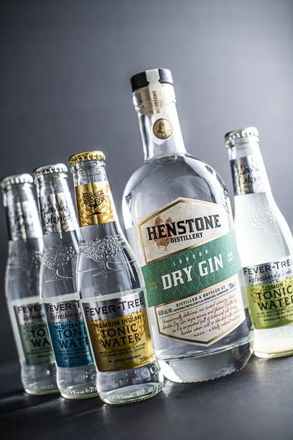 Henstone Gin and Four Fever Tree Tonics