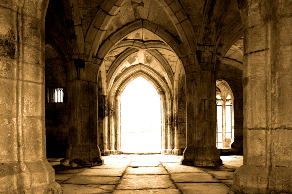 inside of valle crucis abbey